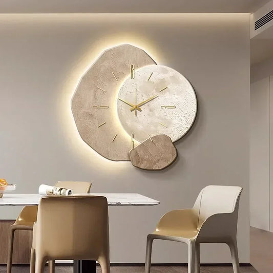 Wooden Wall Clock with USB Lamp – Aesthetic Home Decor for Office Spaces