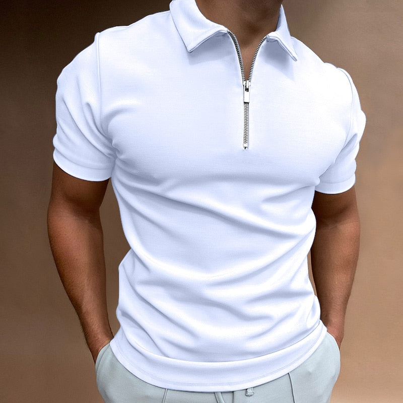 Men's Polo Shirt with Zipper – Stylish Casual Top for Everyday Wear