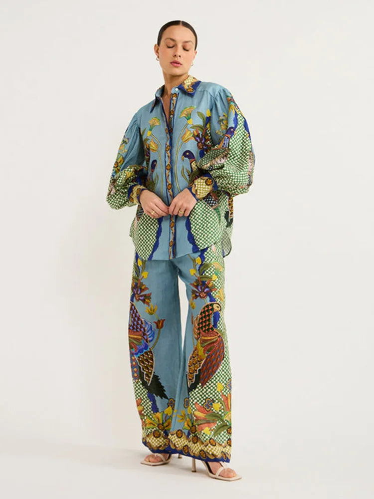 Multicolor Printed Set – Stylish Women's Outfit for Casual and Formal Occasions