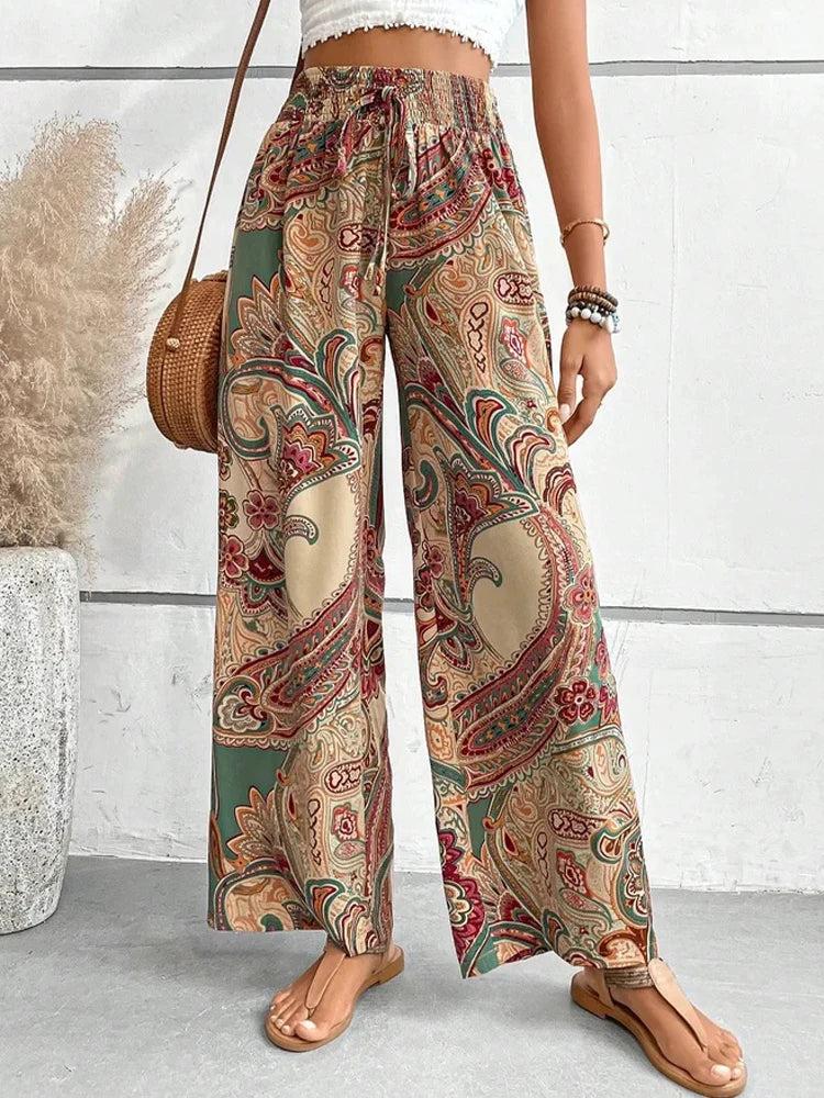 High-Waisted Boho Pants – Stylish Lightweight Trousers for Women