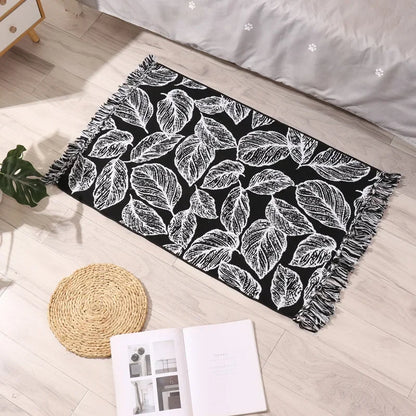 Boho Rug 60x90 cm – Handwoven Retro Fringed Area Rug for Living Room Decor
