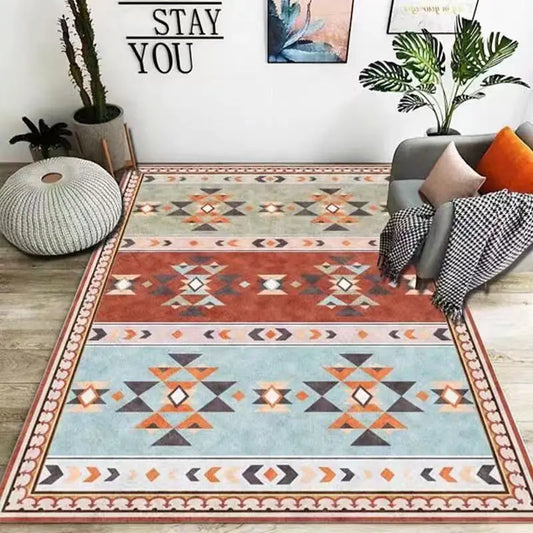 Stain-Resistant Area Rug – Elegant Crystal Floral Design for Living Room & Bedroom