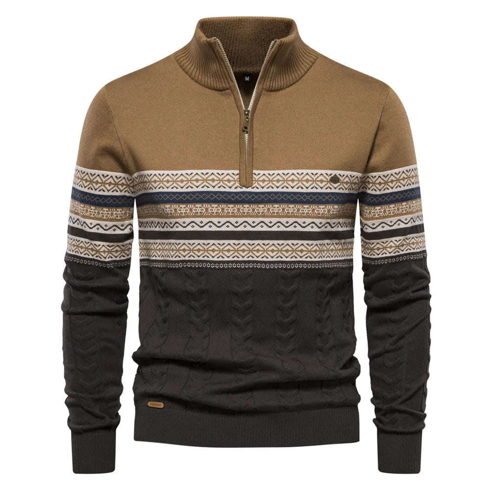 Winter Pullover for Men – Warm Zippered Sweater for Cold Weather