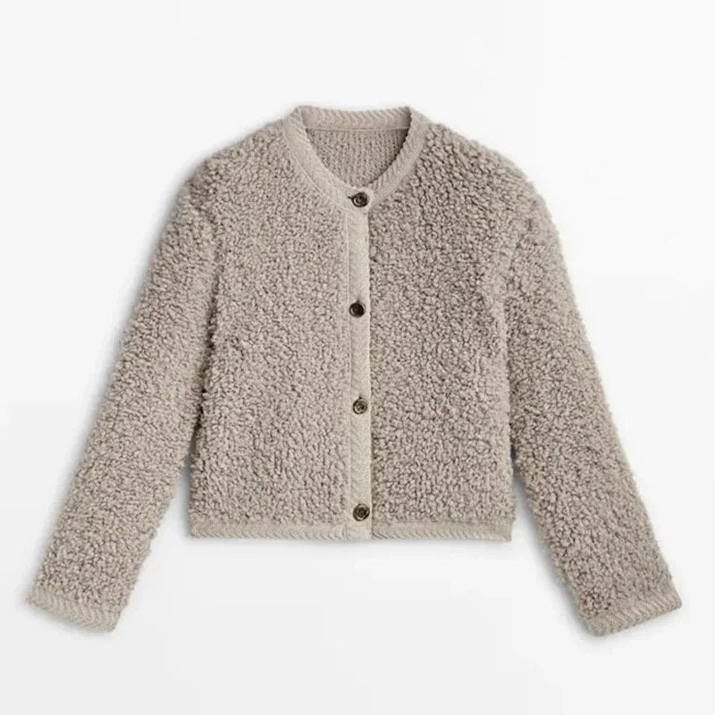 Teddy Cardigan Women – Cozy Plush Knit Outerwear for Fall