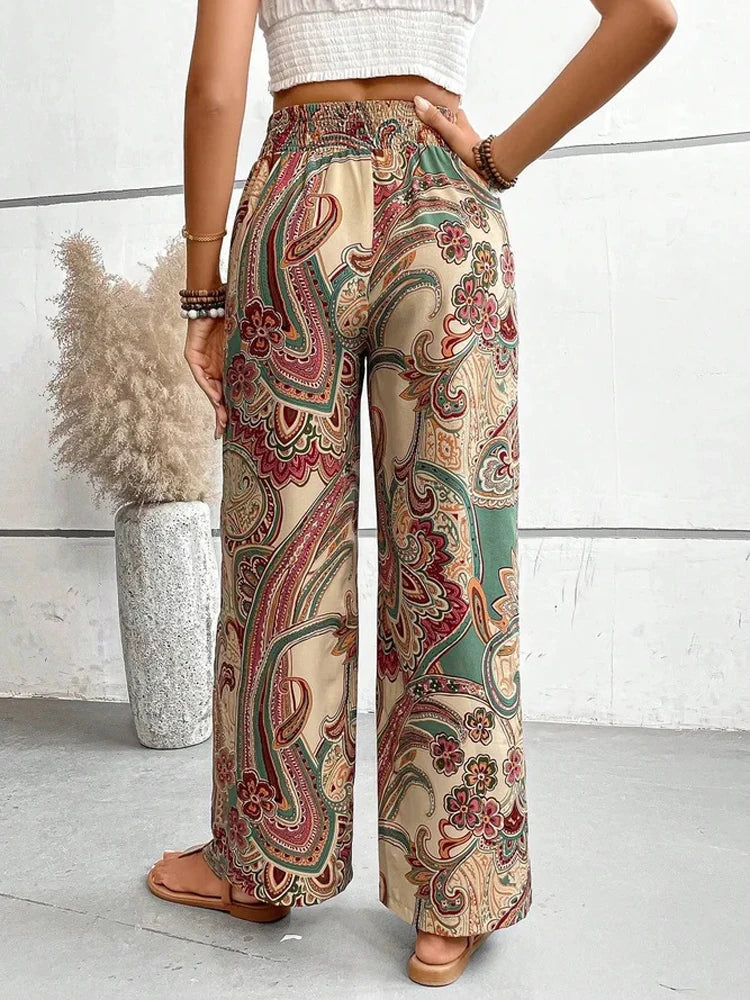 High-Waisted Boho Pants – Stylish Lightweight Trousers for Women