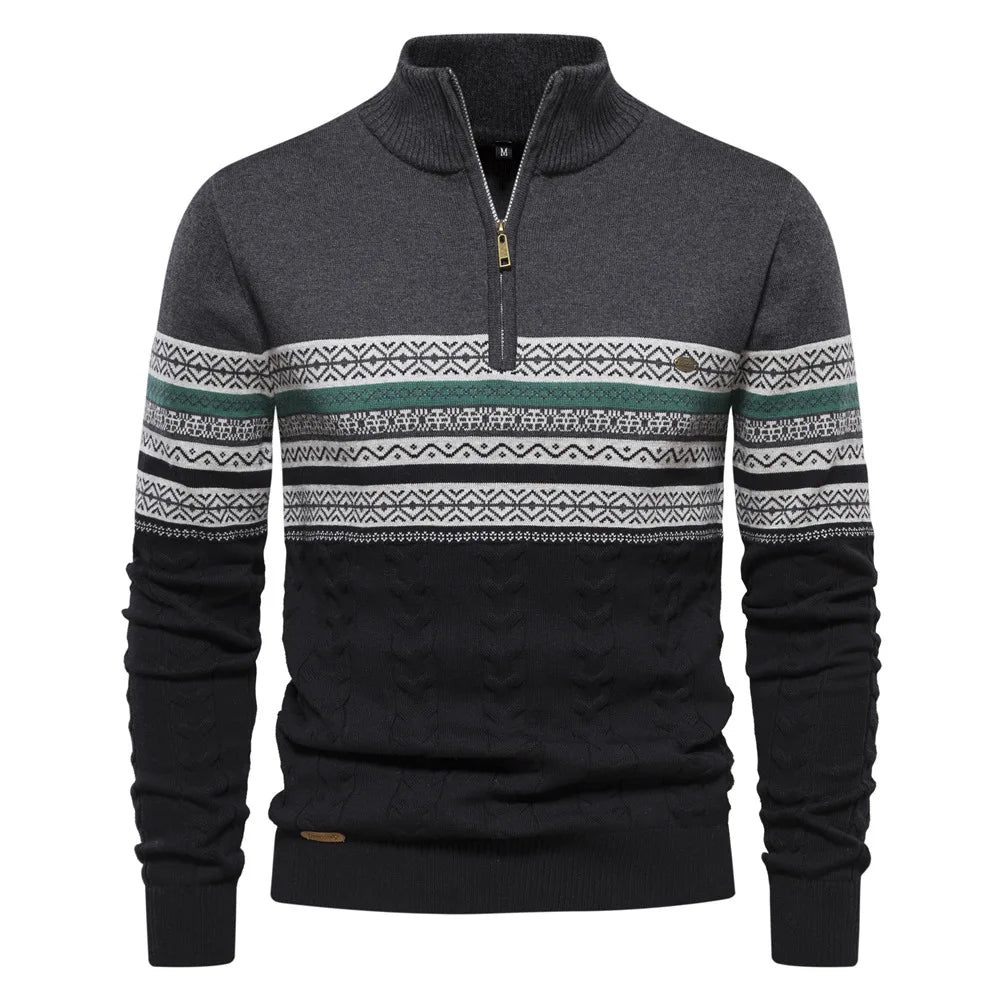 Winter Pullover for Men – Warm Zippered Sweater for Cold Weather