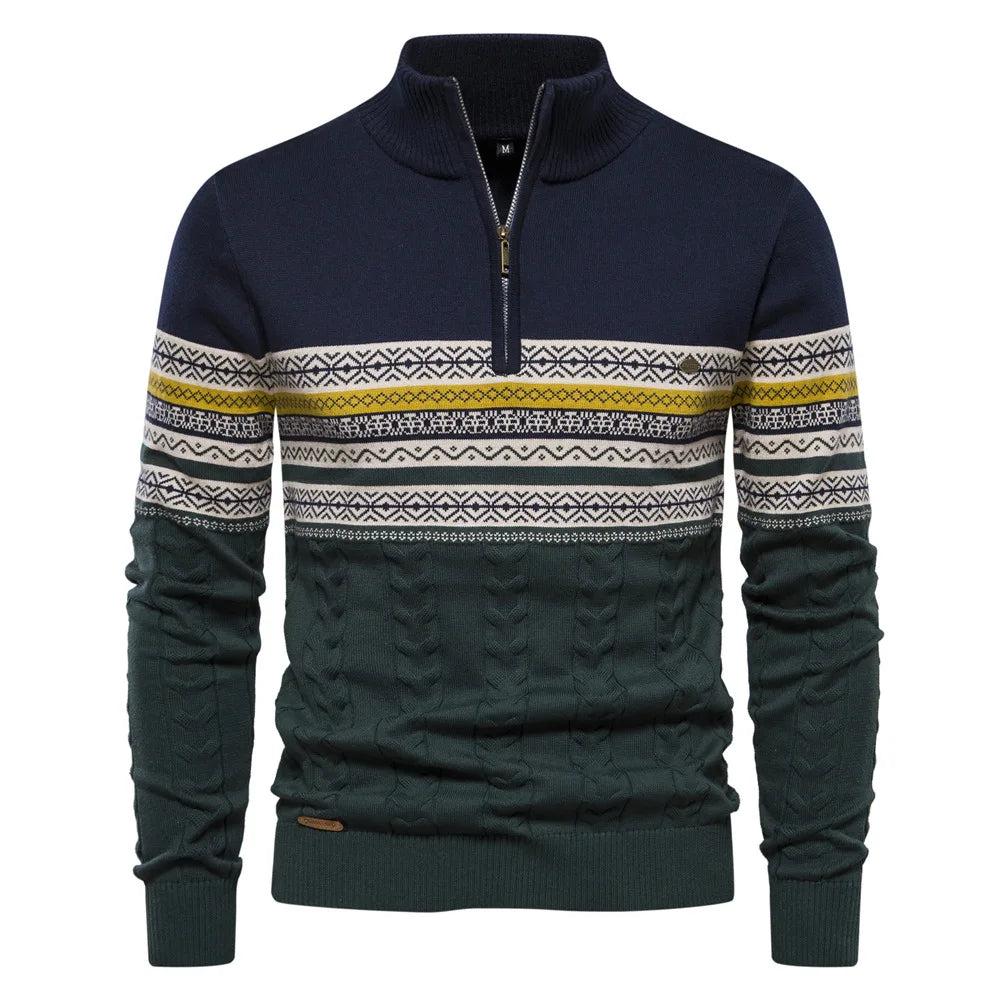 Winter Pullover for Men – Warm Zippered Sweater for Cold Weather