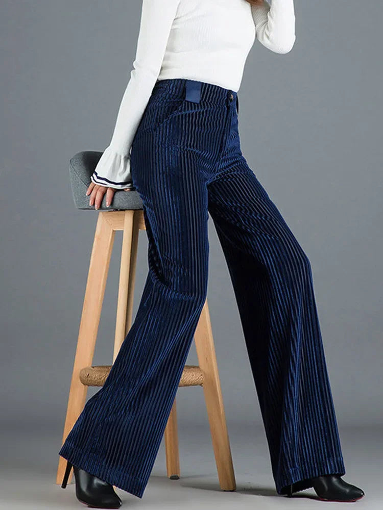 Women's Cord Trousers – Stylish High-Waisted Pants for Casual Wear