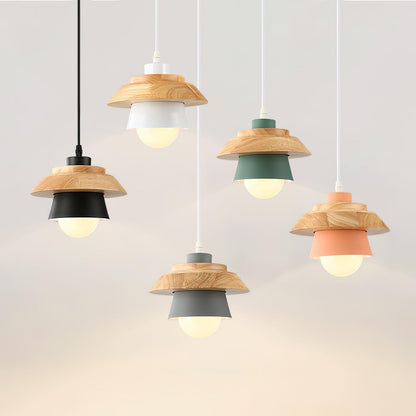 Scandinavian Pendant Light – Wood and Stone Design for Home Office Decor