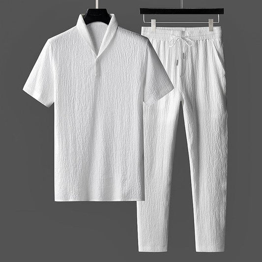 Men's Casual Top and Pants Set – Stylish Lightweight Outfit for Everyday Wear