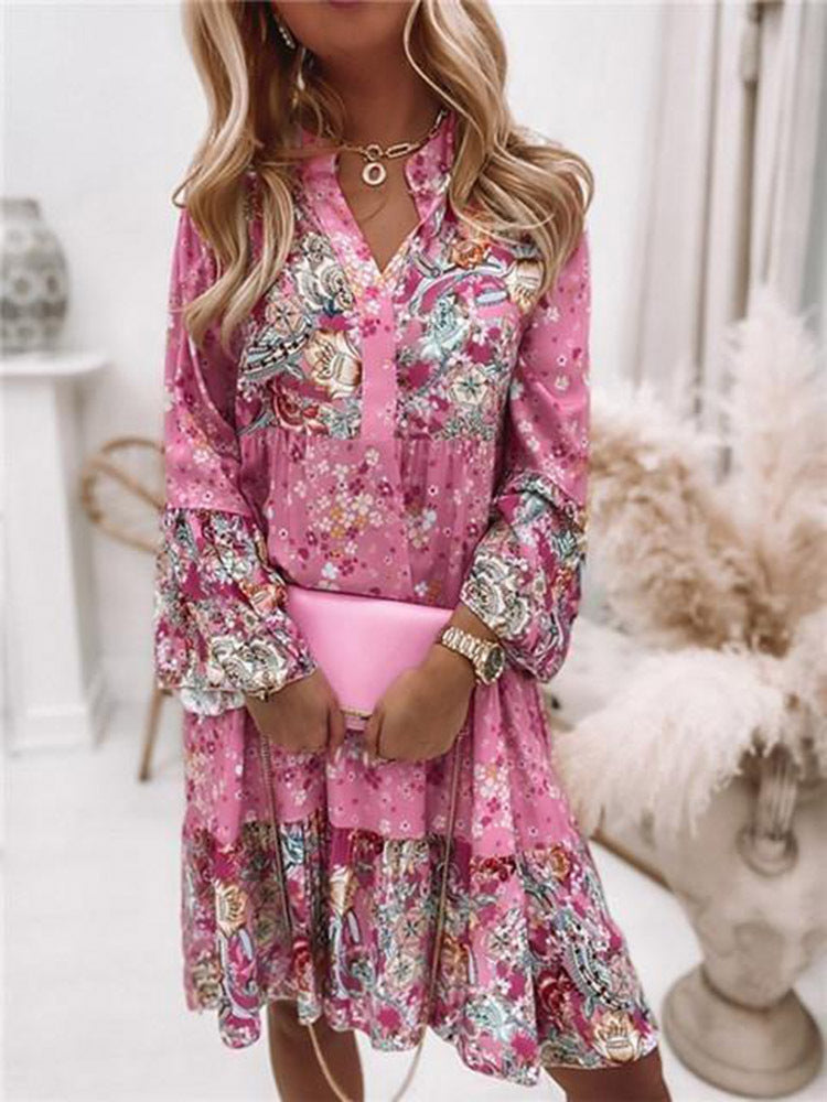 Boho Summer Dress – Floral Print Lightweight Maxi Dress for Women