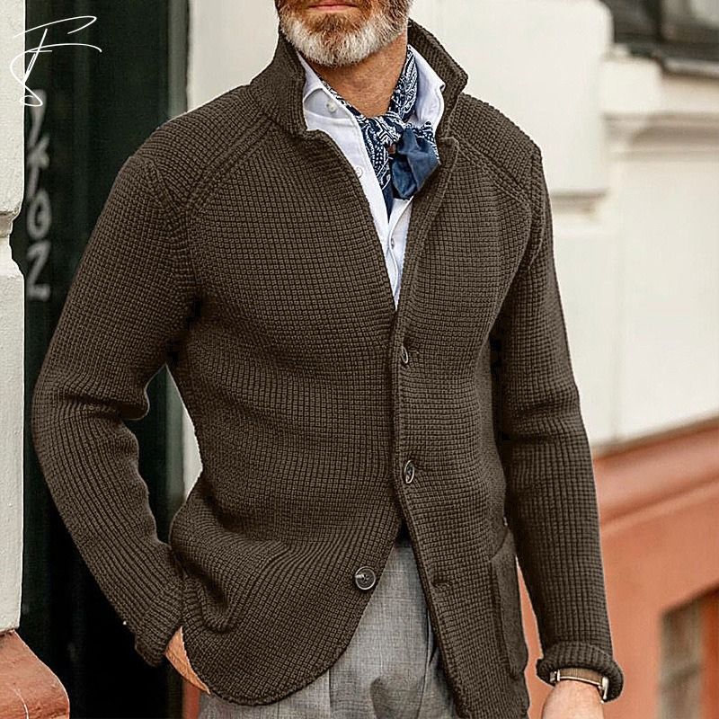 Men's Cardigan Sweater – Timeless Structured Knit for Casual Style