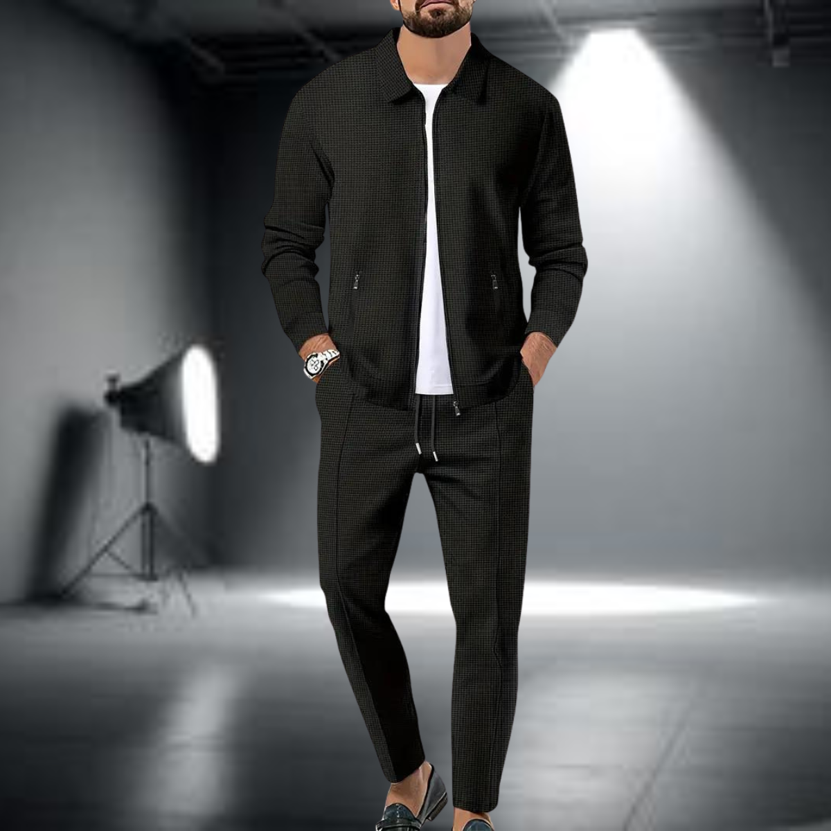 Men's Tracksuit Set – Long Sleeve Top & Jogging Pants for Activewear