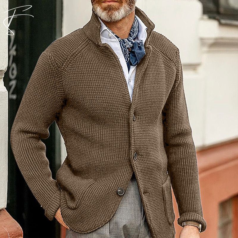 Men's Cardigan Sweater – Timeless Structured Knit for Casual Style