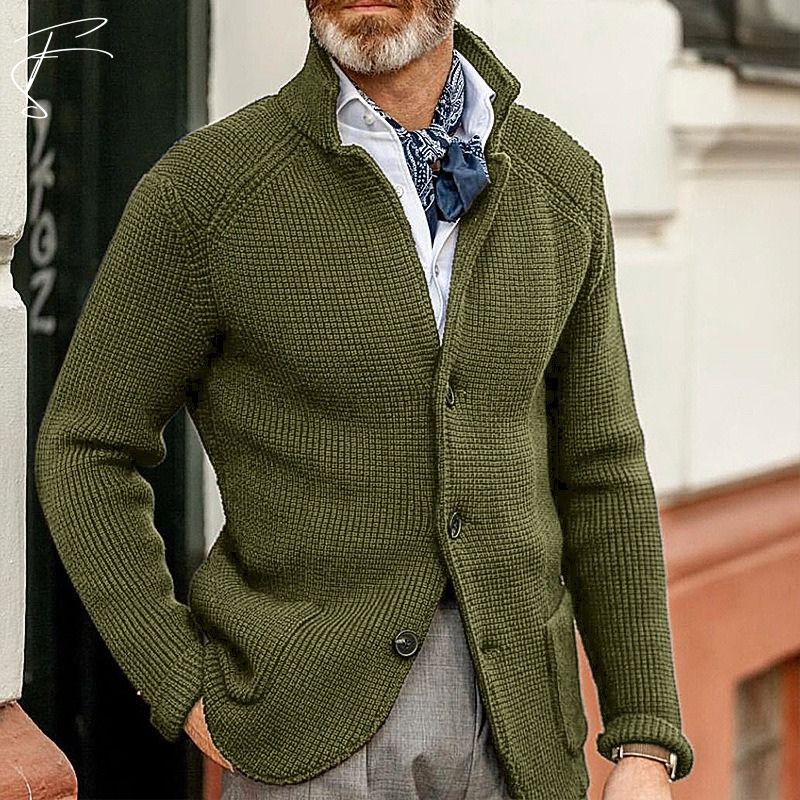 Men's Cardigan Sweater – Timeless Structured Knit for Casual Style