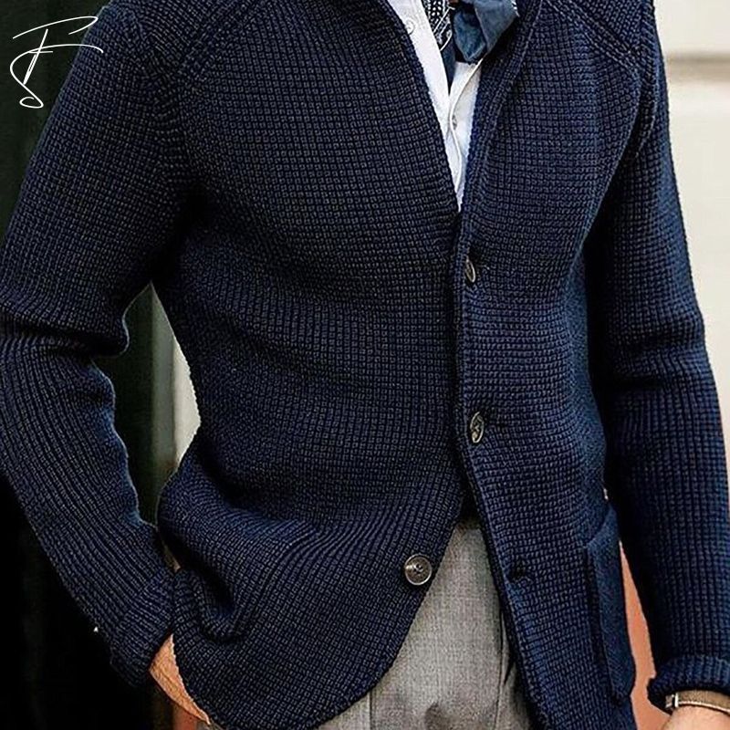 Men's Cardigan Sweater – Timeless Structured Knit for Casual Style