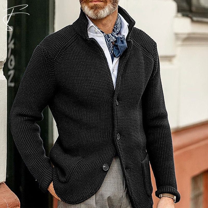 Men's Cardigan Sweater – Timeless Structured Knit for Casual Style