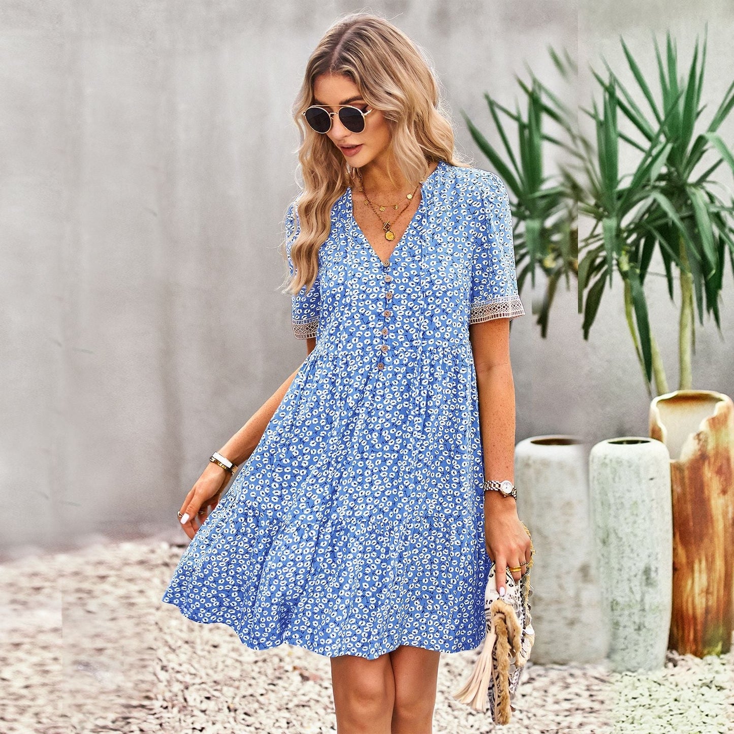 Elegant Maxi Dress for Women – Chic Summer Dress with Sleeves and Flowy Design