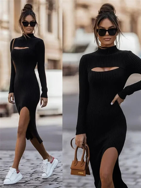 Elegant Evening Dress – Chic Long Sleeve Formal Gown for Women