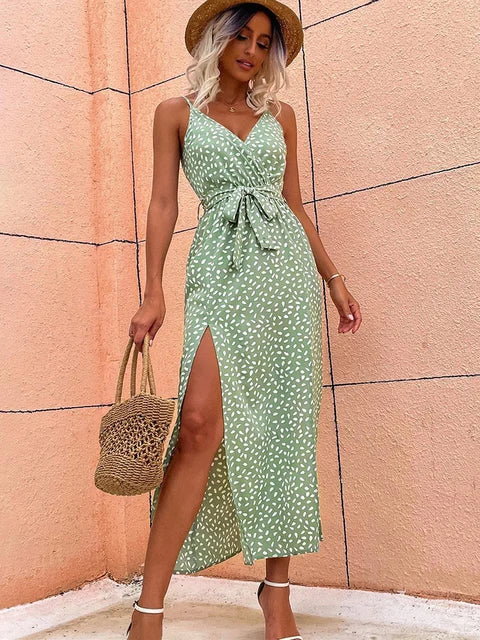 Floral Summer Dress – Long Elegant Dress for Women, Perfect for Beach and Casual Events