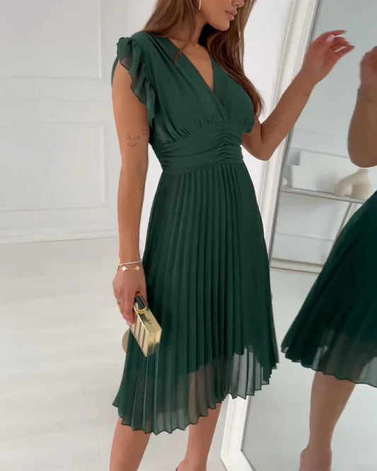 Elegant Pleated Dress – Chic Evening Gown for Women