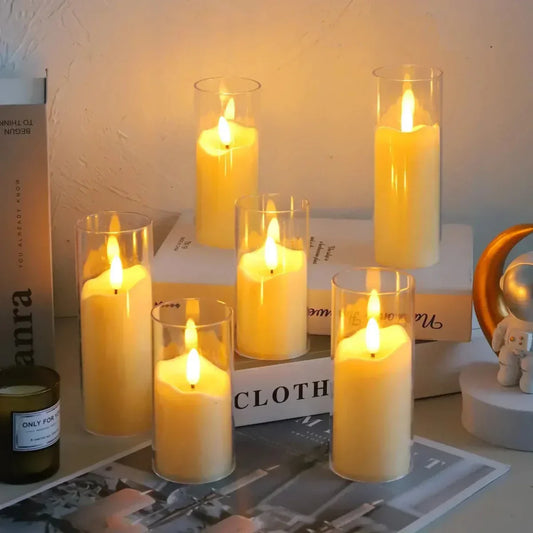 Flameless Electric Candles – Acrylic LED Candles for Home Decor & Ambiance