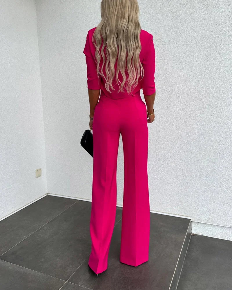 Women’s Jacket and High-Waisted Pants Set – Stylish Casual Outfit for Every Occasion