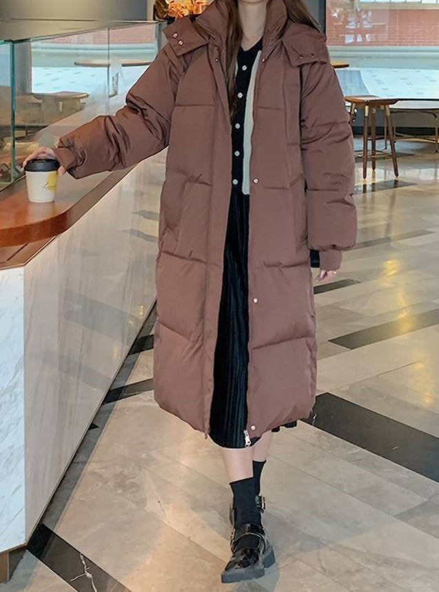 Long Puffer Jacket Women – Warm Stylish Winter Coat with Hood