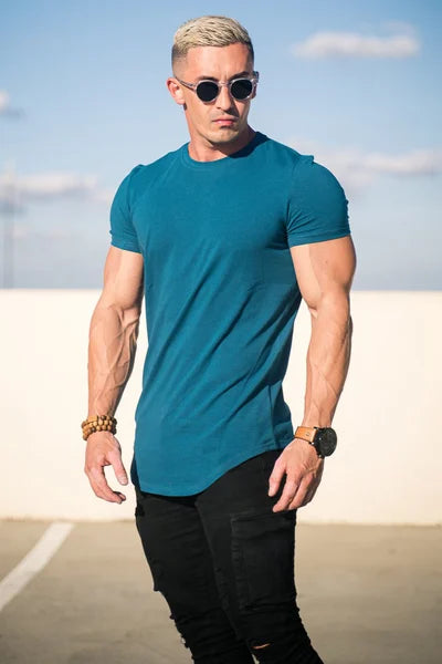 Essential T-Shirt Men – Drop Hem Casual Tee for Everyday Wear