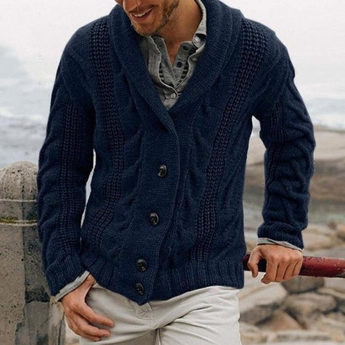 Men's Shawl Collar Cardigan – Elegant Knit Sweater for Stylish Layering