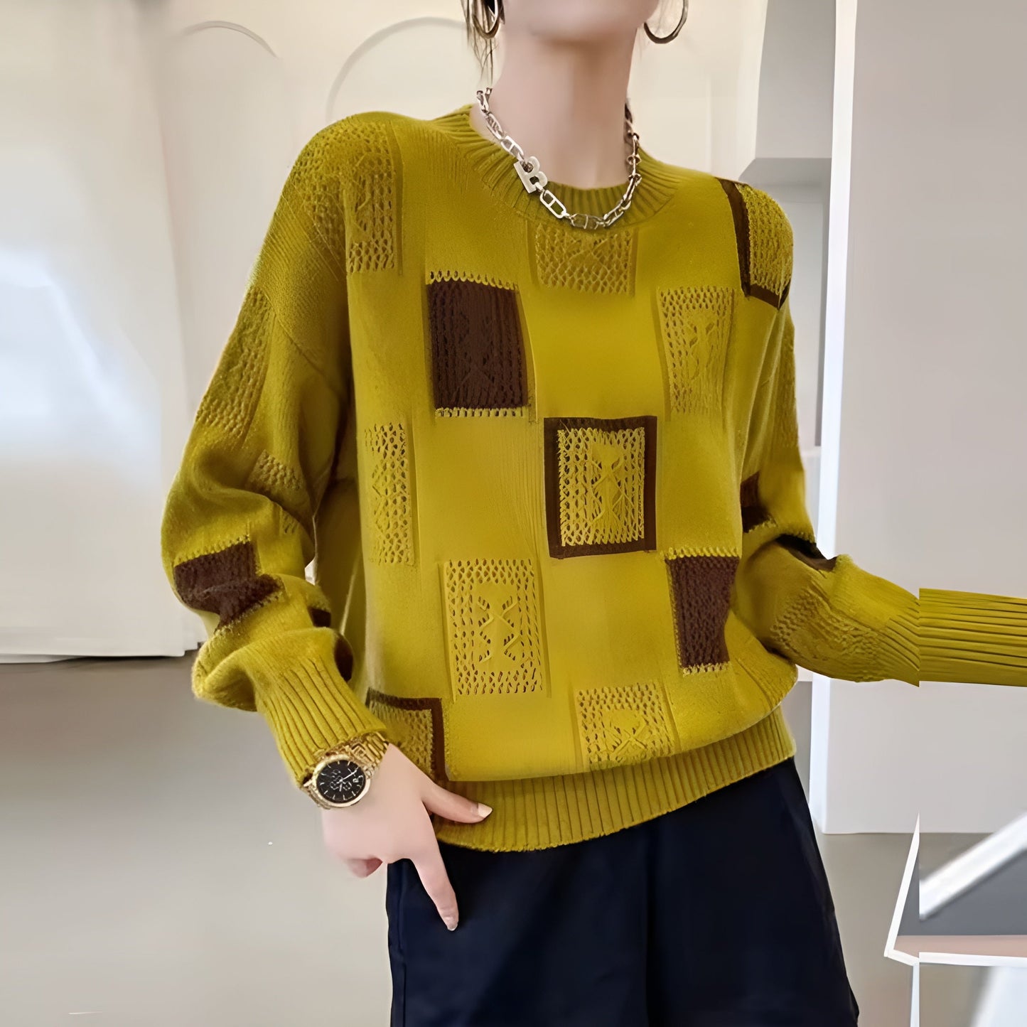 Women's Sweater - Unique Fashion Knit Pullover for Casual Wear