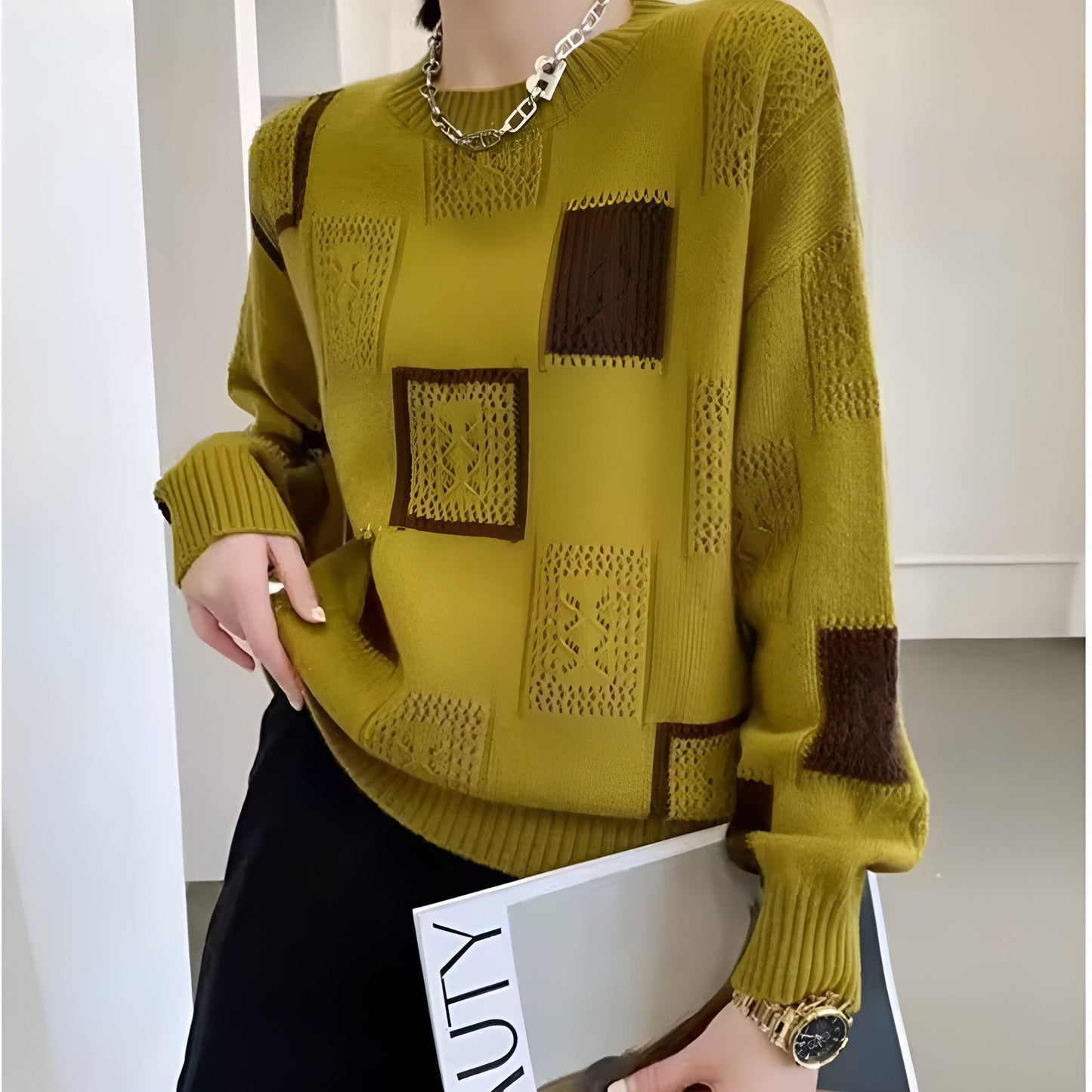 Women's Sweater - Unique Fashion Knit Pullover for Casual Wear