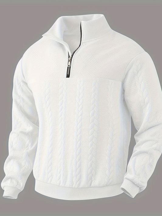 Men's Vintage Sweater – Zippered Knit Pullover for Casual Style