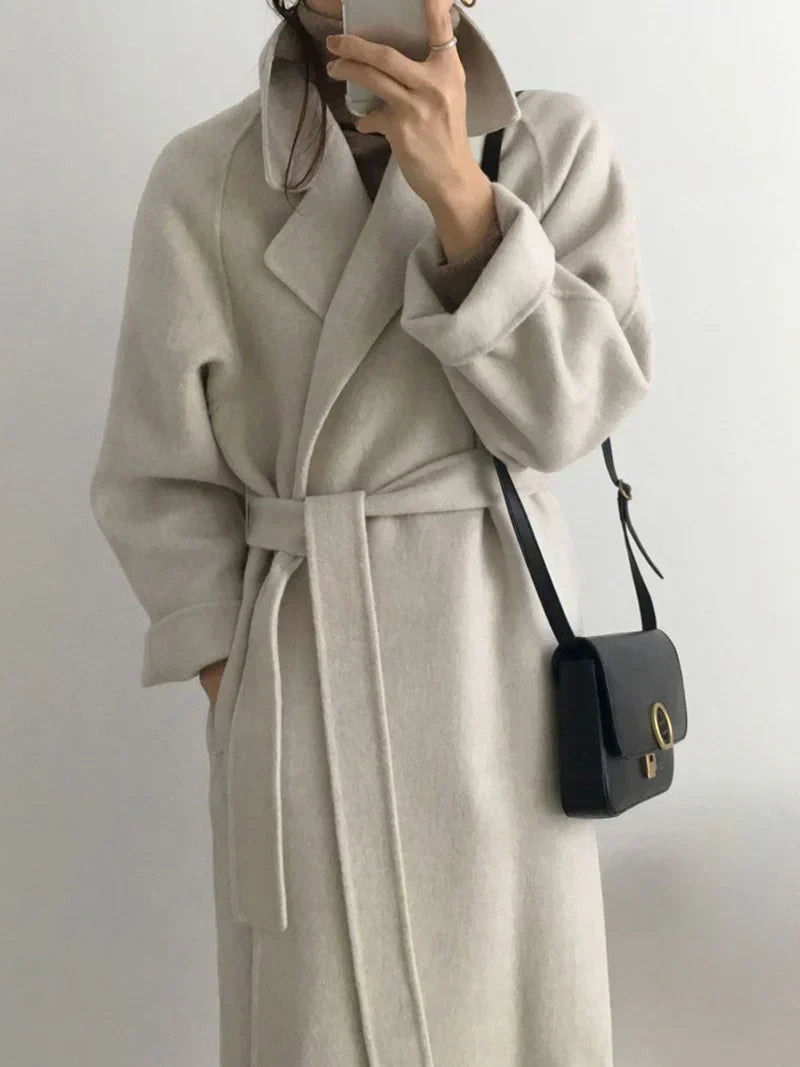 Women's Long Wool Coat – Elegant Warm Outerwear for Winter