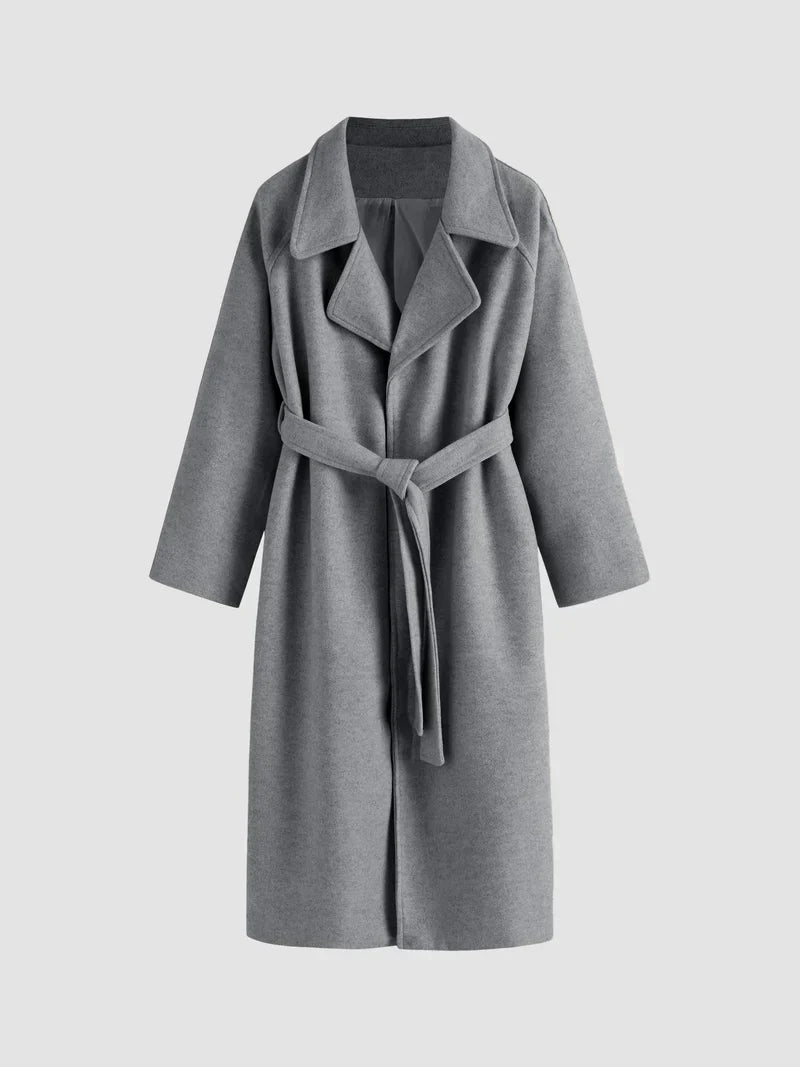 Women's Long Wool Coat – Elegant Warm Outerwear for Winter