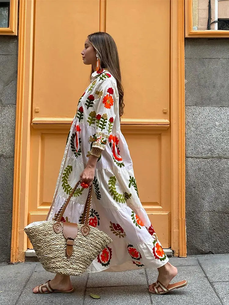 Boho Summer Dress – Lightweight Floral Maxi for Women