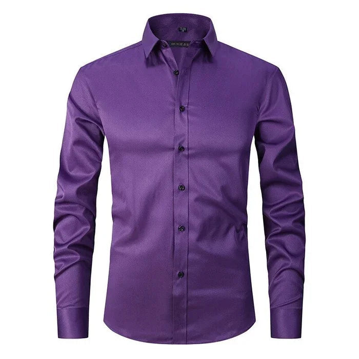 Men's Stretch Dress Shirt – Slim Fit, Comfortable Fabric for Business & Casual Wear