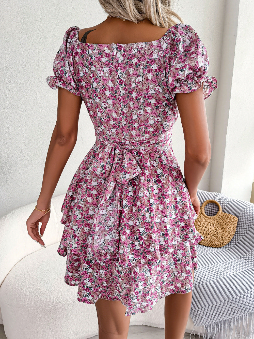 Cheerful Dress for Women – Elegant Summer A-Line Floral Midi