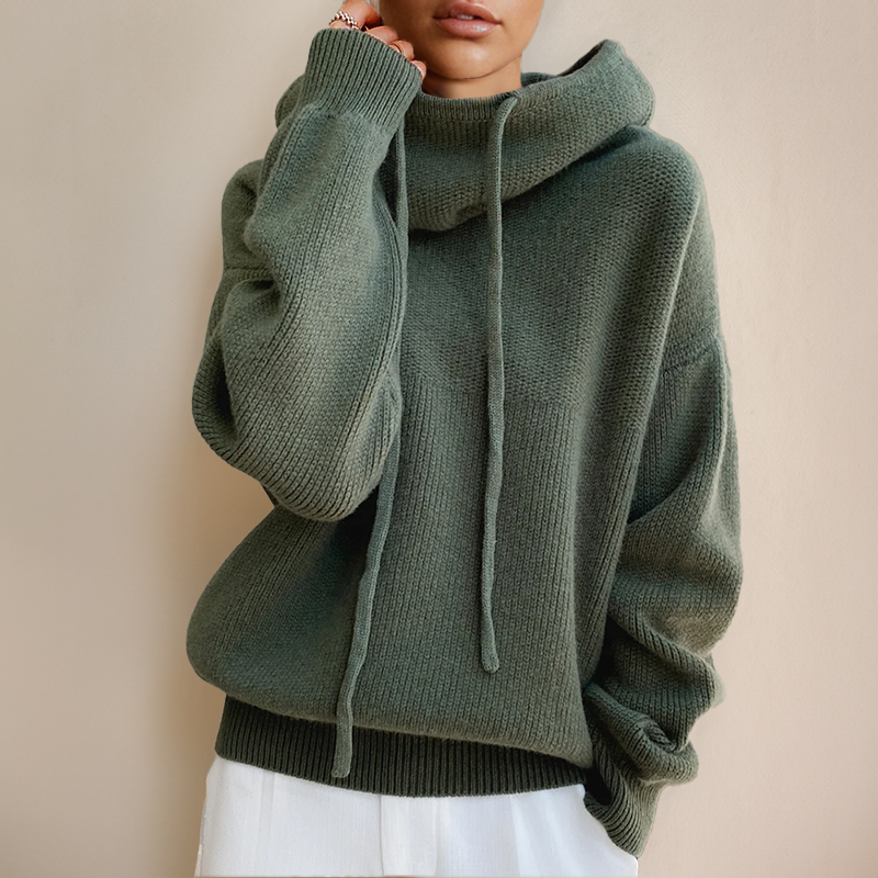 Hooded Knit Sweater Women – Cozy Pullover with Stylish Design