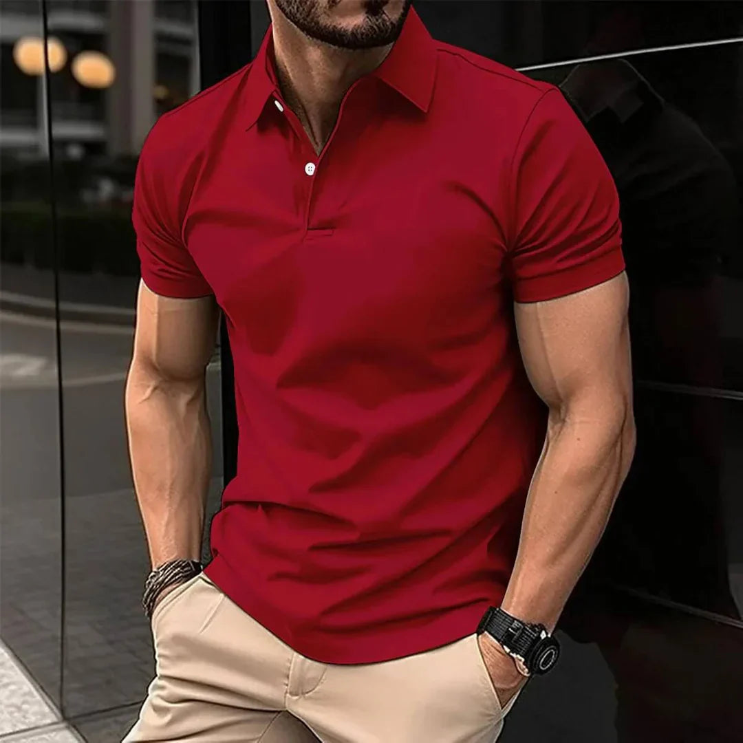 Casual Polo Shirt Men – Lightweight Cotton Short Sleeve Top