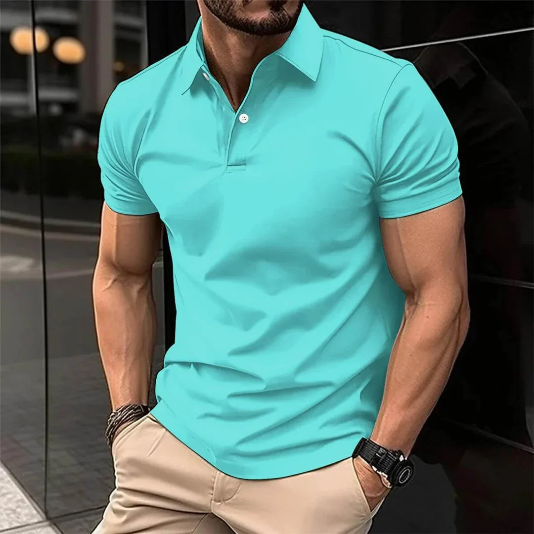 Casual Polo Shirt Men – Lightweight Cotton Short Sleeve Top