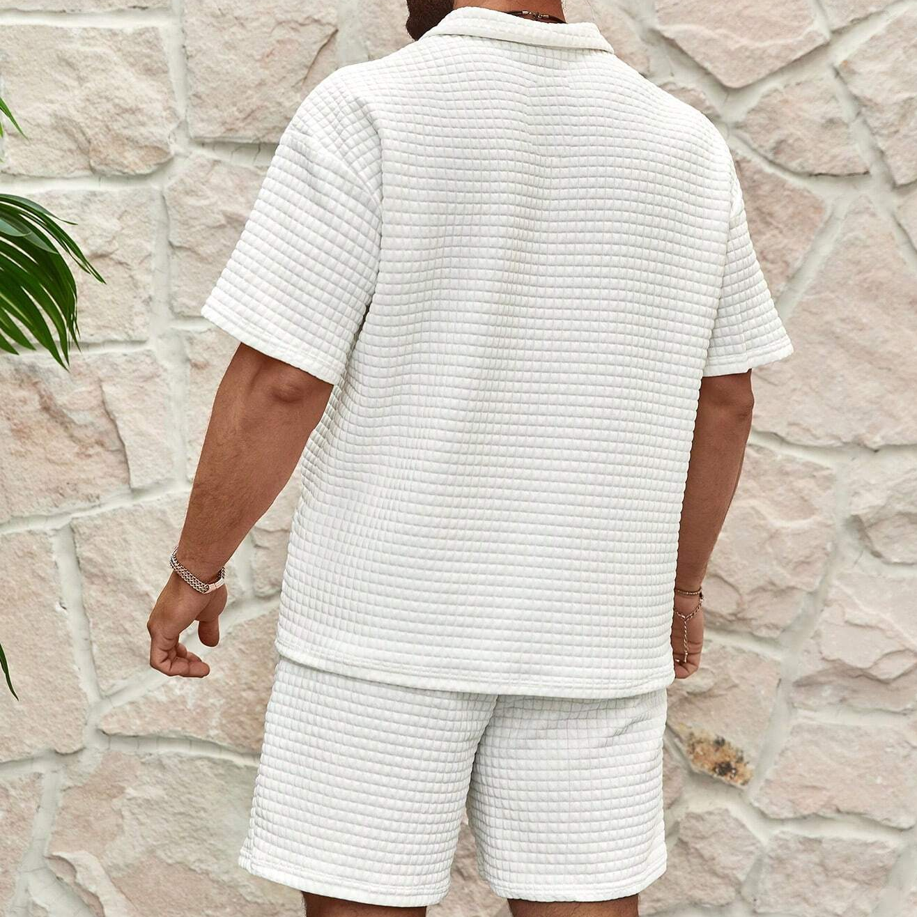 Men's Summer Suit – Waffle Pattern Lightweight Stylish Outfit