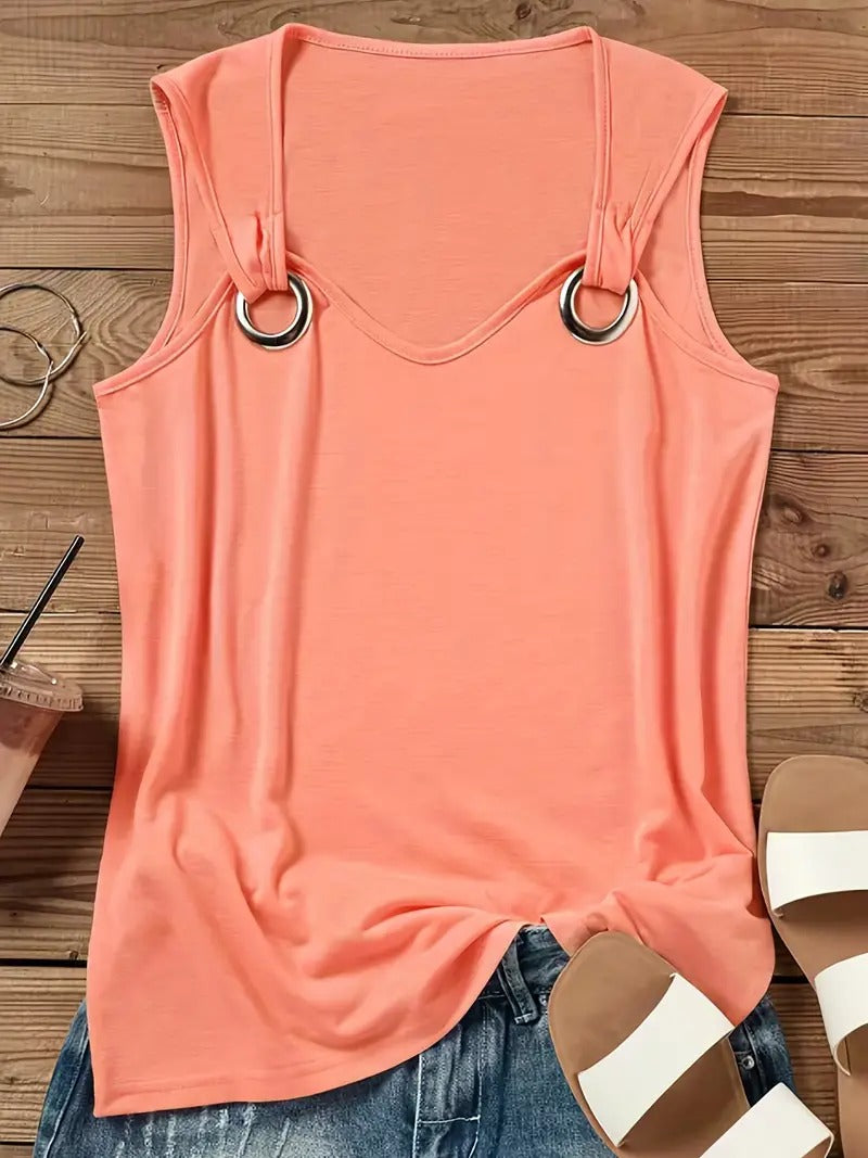 Summer Top Women – Chic Sleeveless Blouse for Casual Wear