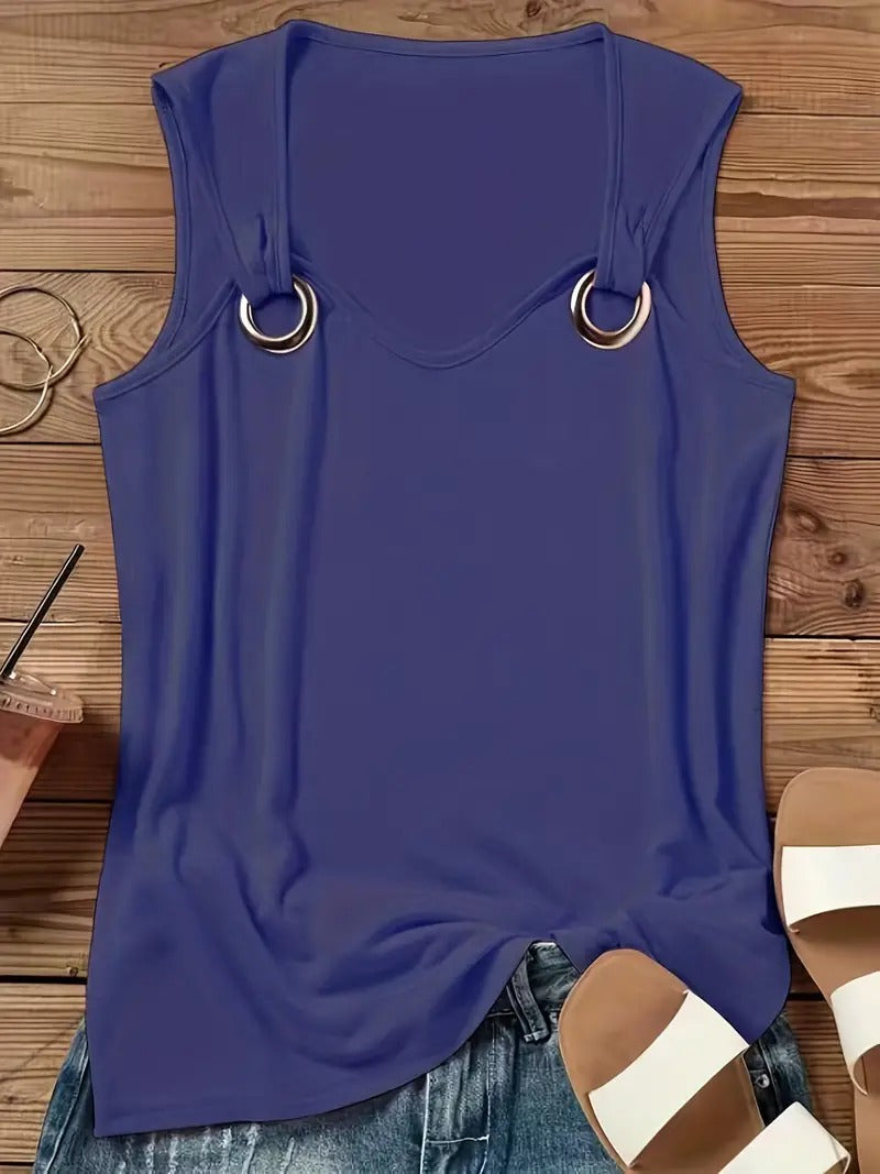 Summer Top Women – Chic Sleeveless Blouse for Casual Wear