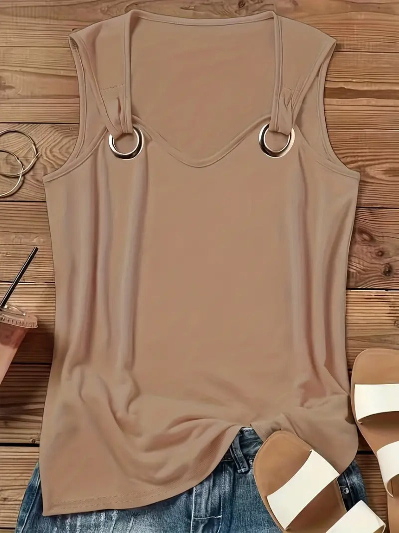 Summer Top Women – Chic Sleeveless Blouse for Casual Wear