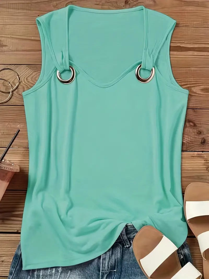 Summer Top Women – Chic Sleeveless Blouse for Casual Wear