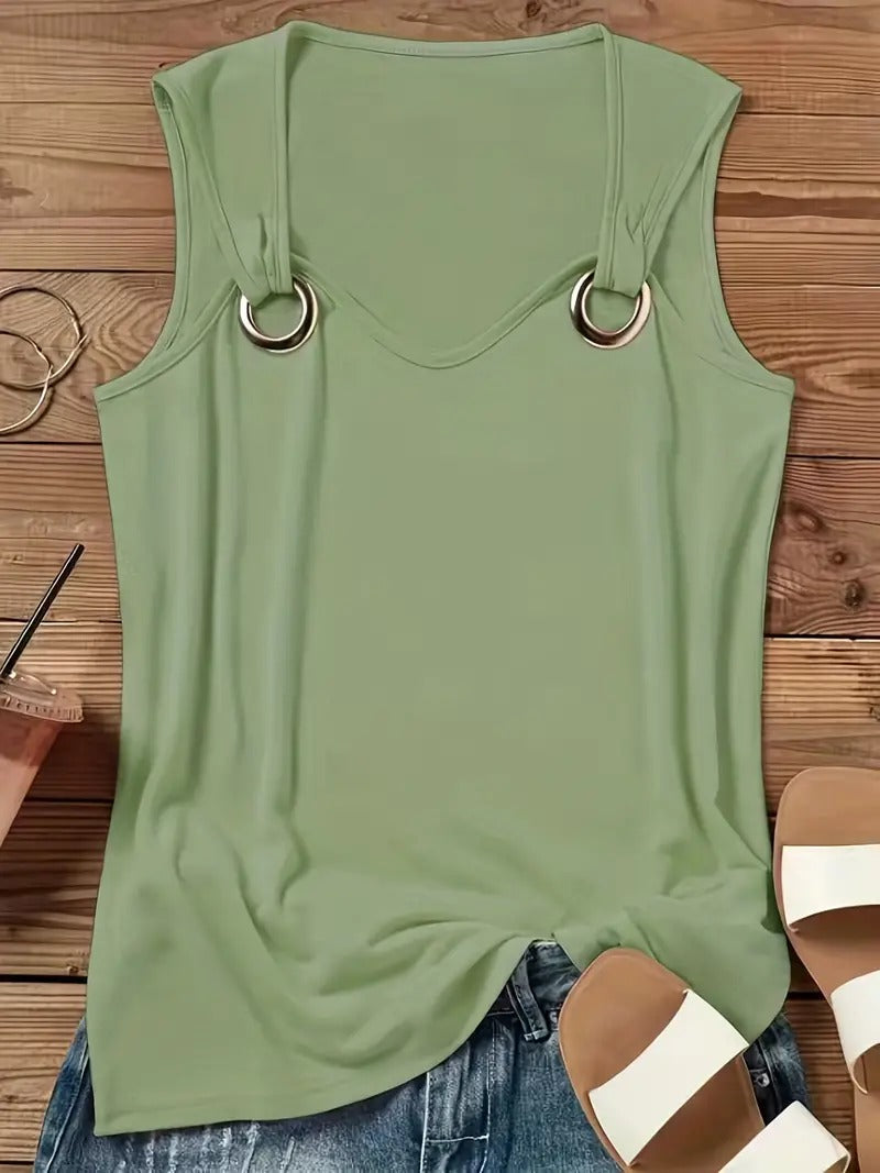 Summer Top Women – Chic Sleeveless Blouse for Casual Wear