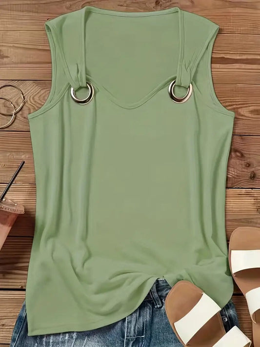 Summer Top Women – Chic Sleeveless Blouse for Casual Wear