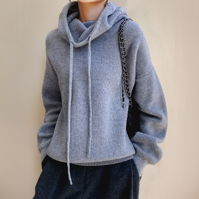 Hooded Knit Sweater Women – Cozy Pullover with Stylish Design