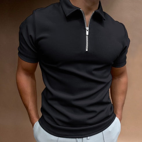 Men's Polo Shirt with Zipper – Stylish Casual Top for Everyday Wear